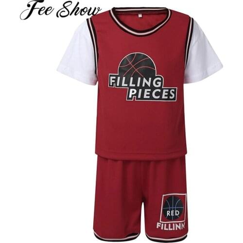 2Pcs Kids Boys Summer Breathable Net Sportswear Casual Basketball Outfits T-shirts and Shorts Set for Running Exercise Football