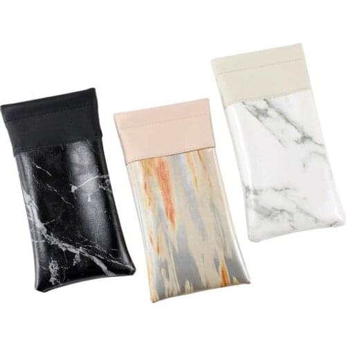Marble Pattern Glasses Box Spectacle Optical Glasses Bag Waterproof Pu Portable Sunglasses Holder Eyewear Protector