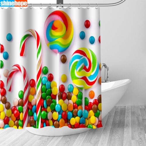 Customized Shower Curtain Candy Waterproof Polyester Bathroom Curtains High Quality Curtains for Bathroom Shower