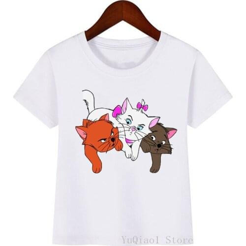 Kawaii Kids Clothes Cute Cats Animal Print Tshirts Girls/Boys Harajuku Kawaii Children Clothing Funny T-Shirt Streetwear Tops