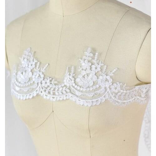 Lace trim scallop lace boarder Ivory Bridal Dresses Lace Boarder Trim DIY Veil Trim 10 Yards
