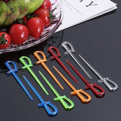 Kitchen Bar Tableware Forks Pp Plastic Health One-time Disposable Cocktail Salad Sword Fruit Fork 300 Pcs/lot