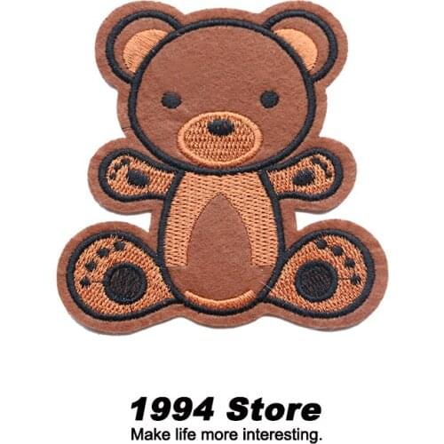 Cute Cartoon Bear Patch DIY Decorative Clothes Handbags Hats Animal Embroidery Badges Ironing Stickers Supplies Custom Wholesale