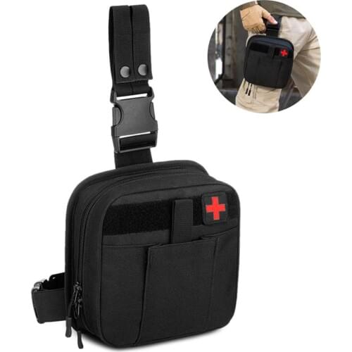 Multifunctional Drop Leg Waist Bag Tactical Thigh Hip Outdoor Pack MOLLE First Aid Kit Bag IFAK Medical Utility Pouch