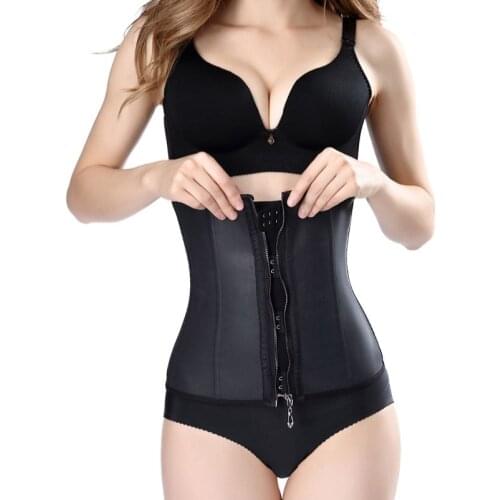 Modeling Strap Zipper waist trainer corset latex waist cincher underbust body shapewear women slimming sheath belly girdle fajas