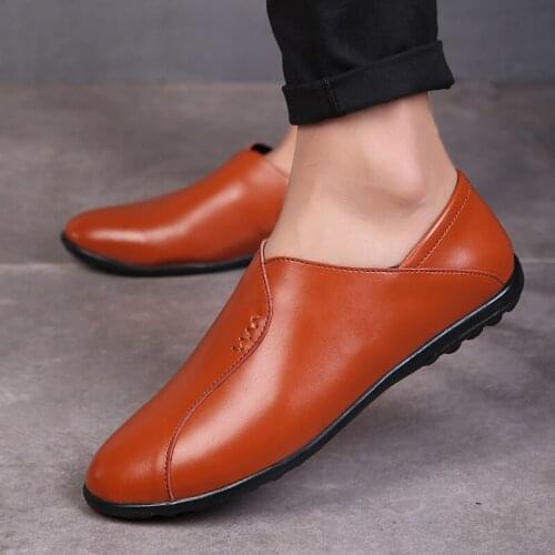 Men Casual Shoes Genuine Leather Breathable men Business shoes Casual Driving Shoes