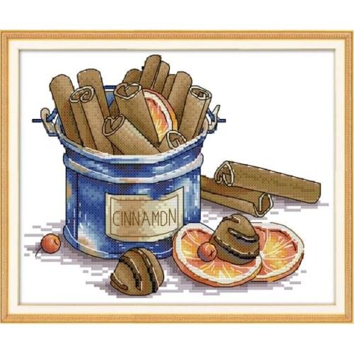 Cinnamon cross stitch kit aida 14ct 11ct count print canvas stitches embroidery DIY handmade