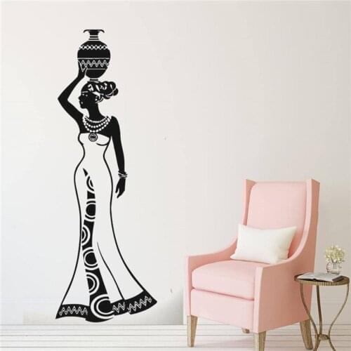 Wall Sticker Window Sticker Beauty Salon Wall Face Woman African Face African American Style African Home Decor WL60