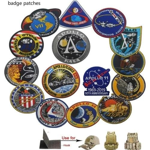 APOLLO Badge Embroidered Patches Clothes Accessories Armbands Tactica Sewings Appliques for Jackets,Backpacks,Vest,Clothes Patch