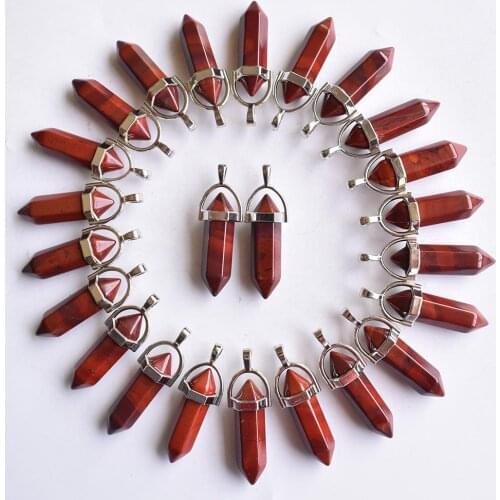 2021 new natural rainbow Stone pillar shape charms point Chakra pendants for jewelry making 24pcs/lot Wholesale free shipping