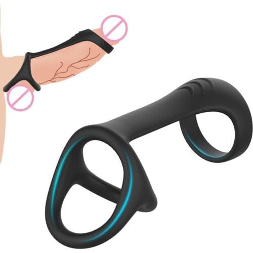 New Silicone Penis Ring Male Delay Ejaculation Cock Rings Masturbator Cockrings Sex Toys for Men Chastity Cage