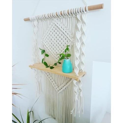 New Boho Cotton Macrame Wedding Backdrop Wall Hanging Handmade Retro Knitting Tapestry Hanger Art Home Decor one piece