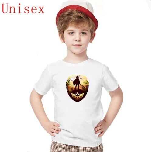 Latest popularity Zel-da SUNSET WARRIOR printed kids clothes girls 8 to 12 100% cotton children clothes boys clothes 8 years