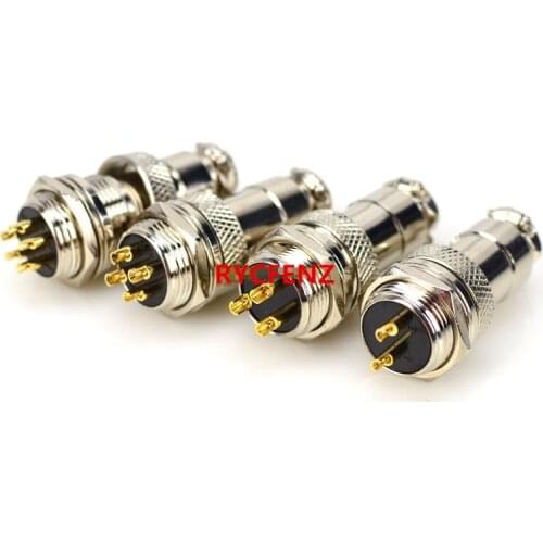 One set GX16 Air plug socket Gold-plated 16MF (1pcs Male plug+ female socket) hi-end Aviation power plug