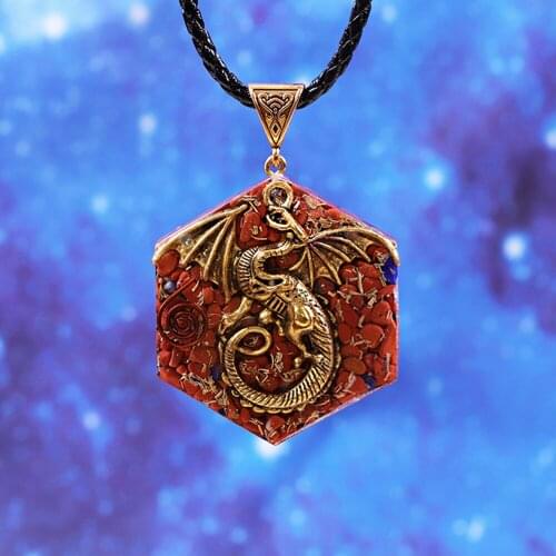 Personalized Fierce Animal Dragon Necklace Dragon Pendant Natural Red Jasper Crystal Energy Necklace Amulet Jewelry