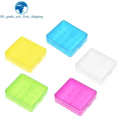 4 x 18650 Battery Case Plastic Transparent Hard White Blue Yellow Green Purple Battery Case Holder Storage 18650 Box