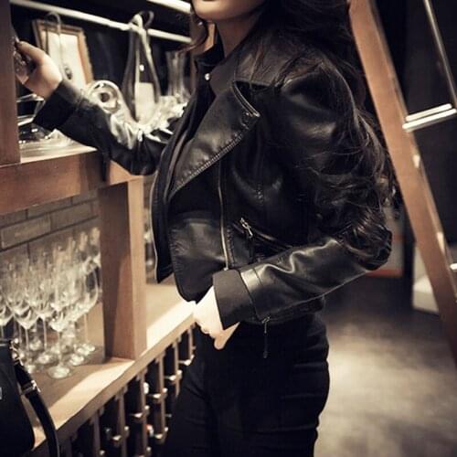 Thick Female Women Jacket Women PU Leather Keeps Warm Fashion Long Sleeve Coat Solid Spring Autumn New Coat Winter Jacket 15689