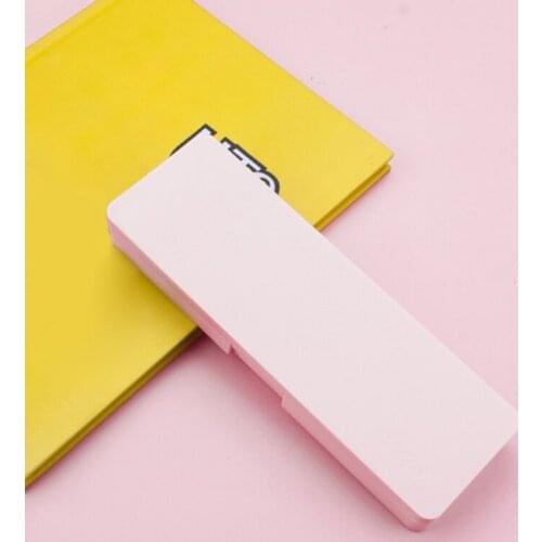 R9JA Portable Hard Plastic Pen Pouch Candy Color Pencil Organizer Case Simple Stationery Container for Office School Travel