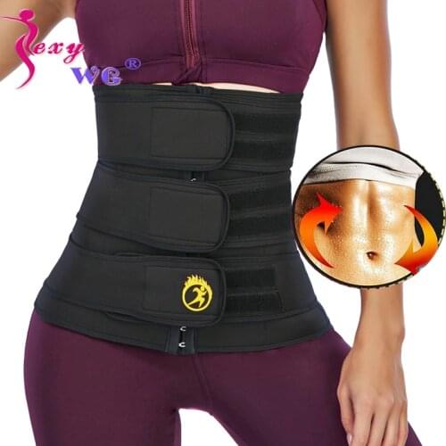 SEXYWG Waist Trainer Sauna Sweat Slimming Belt Modeling Strap for Women Weight Loss Body Shaper Workout Fitness Trimmer Cincher