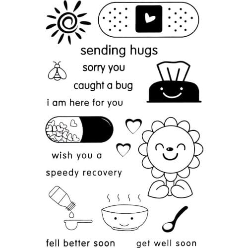 Clear StampS SENDING HUGS GET WELL SOON crapbooking Material DIY Photo Cards Account Rubber Stamper Transparent Stamp Sellos