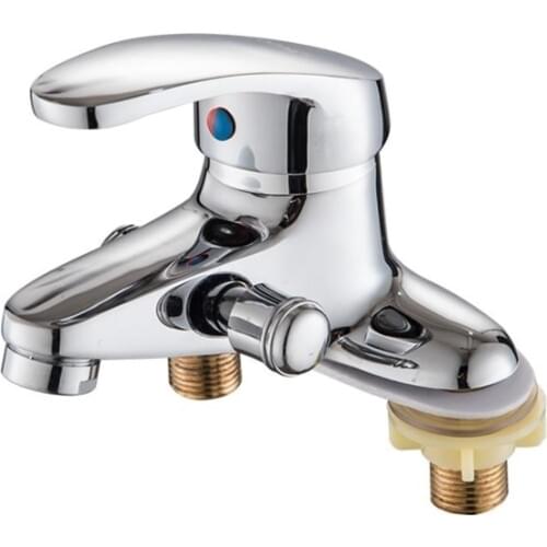 Basin Faucet Bathroom Silver Faucet Brass Finish Basin Sink Tap Mixer Hot & Cold Water Faucet Single Handles