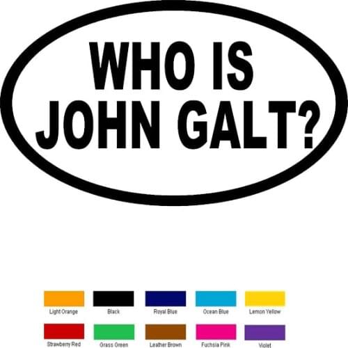 Car- stying 15cm x 10cm Who Is John Galt? Car Sticker For Truck Window Bumper Auto SUV Door Laptop Kayak Vinyl Decal Jdm