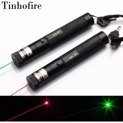 Tinhofire Laser 301 5mW High Power 532nm Green 650nm Red Laser Pointer Pen zoomable Lazer