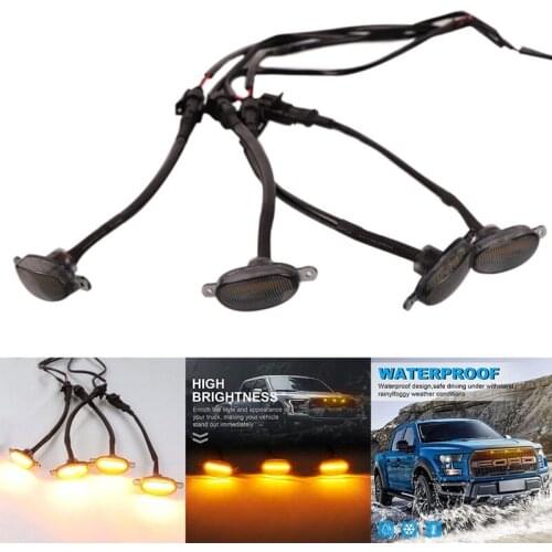Universal Car Bumper Front Grille Light Amber LED Grille Light for Toyota Kia Honda Mercedes Ford Chevrolet