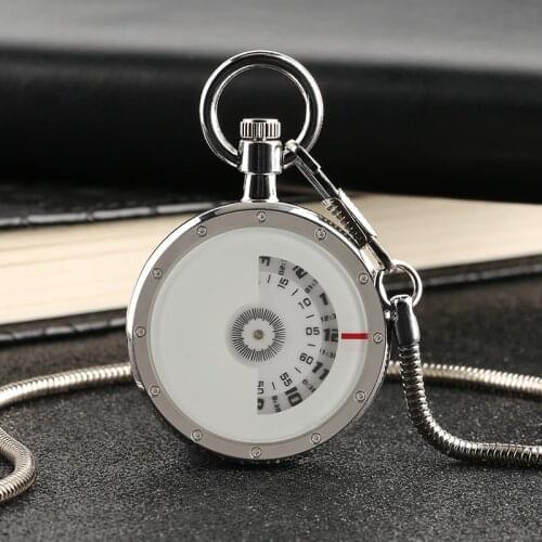 Creative Vintage Turntable Pocket Watch Unisex White Dial Round Case Quartz Watches Necklace Pendant Chain Mini Clock Relogio