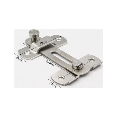 Stainless Steel Sliding Door Lock Hasp Bending Latch Barrel Bolt with Screws for Doors Buckle Bolt Sliding Lock Furniture