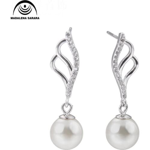 MADALENA SARARA AAA 8-9mm freshwater pearl S925 sterling silver simple pop earrings can be customized