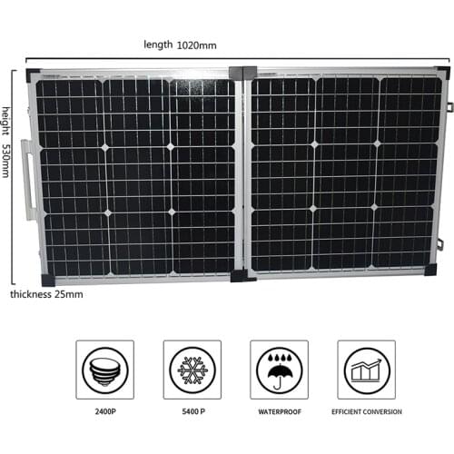 100W 12V Foldable Solar Panel Portable Outdoor Glass Solar Panel For Camping/Boat/RV/Travel/Home Car Solar panel kit