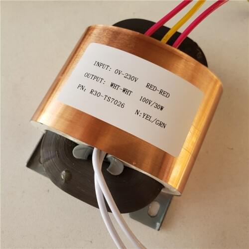 100V 0.3A R Core Transformer 30VA R30 custom transformer 230V copper shield Refrigeration equipment transformer