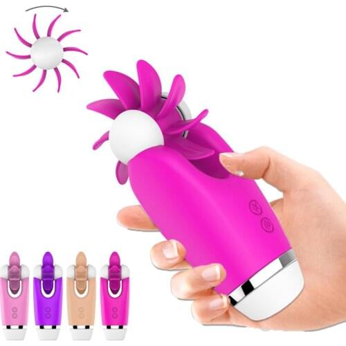 12 Speed Tongue Licking Vibrator Rotation Oral Nipple Clitoris Stimulator Sex Toys Masturbator Adult Toys Sex Products for Women