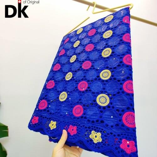 2.5 Yards 2021 New Design African Fabric Basin Riche Gextczer Senegal Embroidered 100% Cotton Elegant Nigerian Party Material