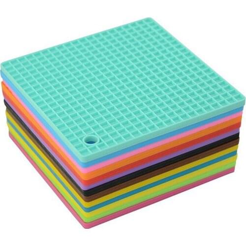 300pcs/lot 17.5*17.5cm Silicone Pot Holder Trivet Mat spoon Rest Non Slip Flexible Durable Heat Resistant Hot Pads