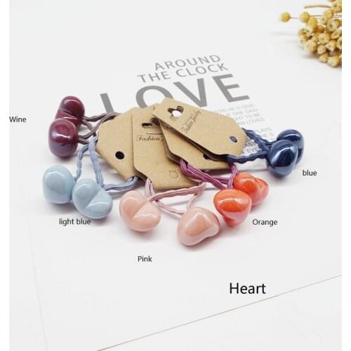 5pairs in) Children sweet plating color star bear heart rabbit mouse hair elastic band tie ponytail holder accessories deco