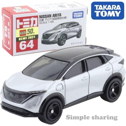 Takara Tomy Tomica No. 64 Nissan Ariya 1st Edition Scale 1/58 Car Hot Pop Kids Toys Motor Vehicle Diecast Metal Model