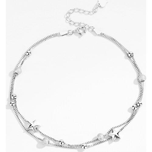 Beadsnice star anklet foot-chain summer jewelry gift charm beach jewelry 925 silver jewelry girls ID 40353