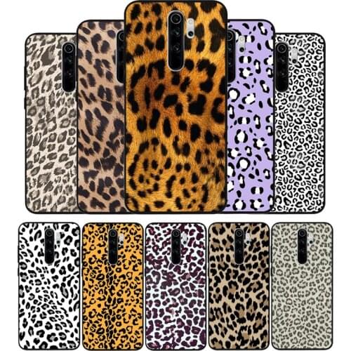 Fashion Leopard fur black Silicone Phone Case For Redmi note 9 8 7 Pro S 8T 7A Cover
