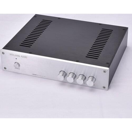 320*70*248MM Amplifier Case Shell DIY Box All Aluminum Amplifier Chassis Housing 3207-A with Rubber Feet Power Socket