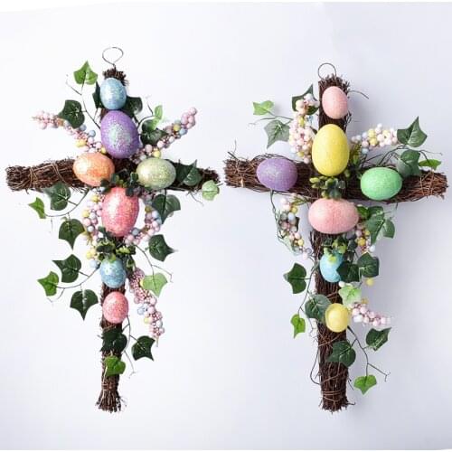 Decorative supplies rattan eggs, cross-shaped decorative eggs, spring series, decoration, pendant, single style