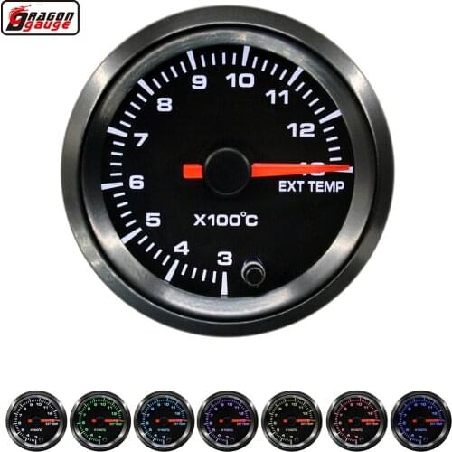 Dragon 2" 52mm High Speed Stepper Motor 7 Colors LED Backlight Auto Car Exhaust Gas Temp EGT Gauge Meter Free Shipping