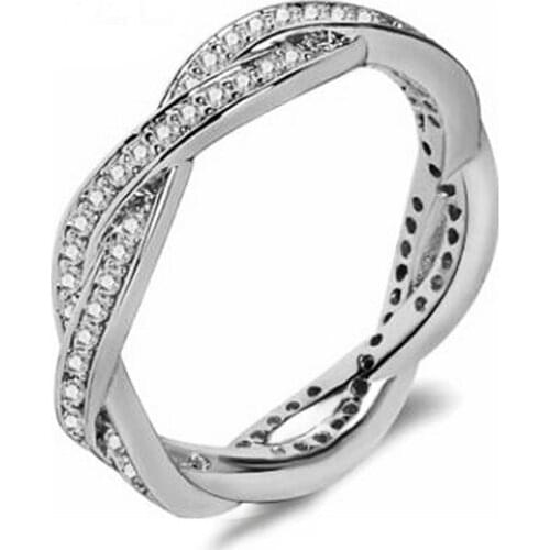 Double Row Womens Zircon Ring Simple Jewelry Silver Plated Jewelry Mood Classic Girl Accessories