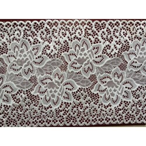 17cm luxurious quality flower motif elastic jacquard lace trim,soft touch,XERY14300U