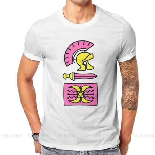 Legionary Pop Pattern O Neck TShirt Ancient Rome Fabric Classic T Shirt Mans Clothes Individuality Plus Size