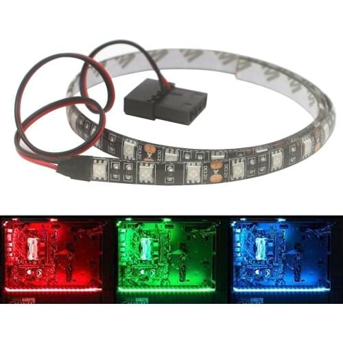 Computer Case Adhesive Tape Light LED Lights For PC Case 5050 SMD Flexible LED Strip 12V DC Background PC SATA Power Supply