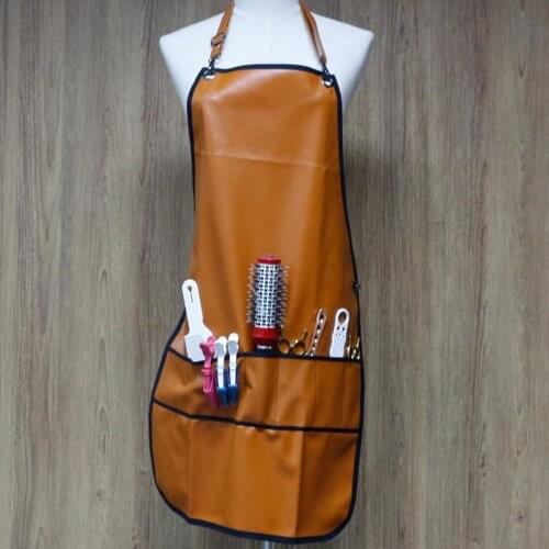 PU Leather Barber Apron Barber Hairdressing Cloth Hair Cutting Dyeing Cape for Barber Stylist Cosmetologist, Waterproof