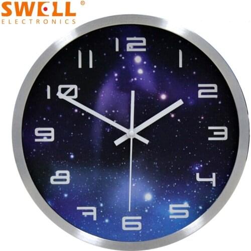 Creative Metal Wall Clock Silent Simple Round Clock Mechanism Nordic Design Bedroom Office Reloj Pared Home Decoration BW50WC