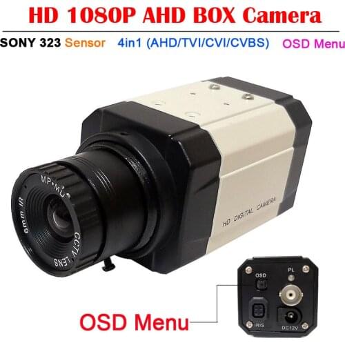 Mini HD 1080P AHD Camera 2.8-12mm CS Lens SONY IMX323 Sensor 4in1 (AHD/TVI/CVI/CVBS) Box Color Industrial Camera With Osd Menu